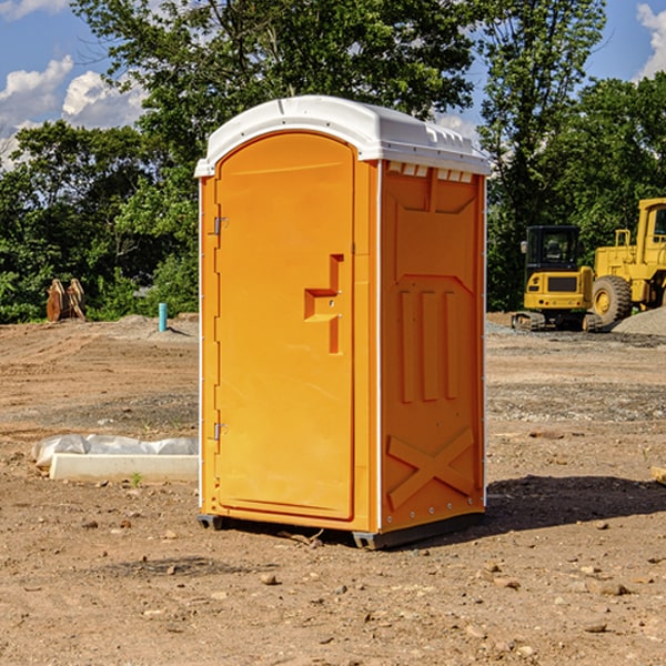 how often are the portable restrooms cleaned and serviced during a rental period in Fish Haven